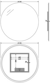 Brauer Ruby Deluxe ronde spiegel met verlichting 120cm