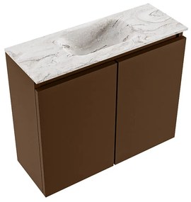 Mondiaz Ture DLux toiletmeubel 60cm rust met wastafel glace midden zonder kraangat