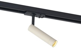 Moderne spot beige met zwart voor railsysteem 1-fase - Iconic Ivy