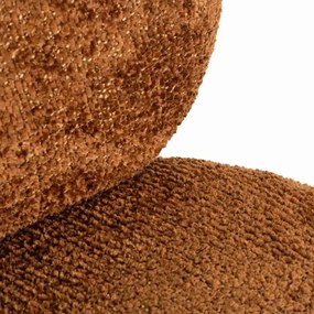 Richmond Interiors Jace Ronde Fauteuil Met Goud Draaibaar Cinnamon Bruin