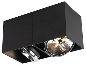 Design Spot / Opbouwspot / Plafondspot rechthoekig 2-lichts zwart incl. 2 x G9 - Box Design, Industriele / Industrie / Industrial, Modern G9 Binnenverlichting Lamp