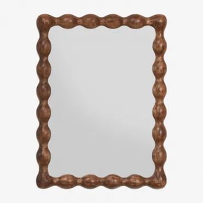 Rechthoekige Wandspiegel 60x80 Cm In Tessaia Mangohout Donker Handvat Hout & 60 X 80 Cm - Sklum