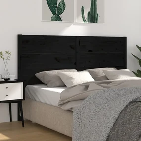 vidaXL Hoofdbord 166x4x100 cm massief grenenhout zwart