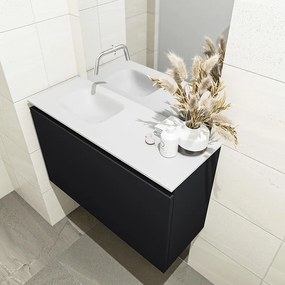 Mondiaz Olan 80cm toiletmeubel urban met wastafel talc links geen kraangat