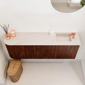 Mondiaz Joya DLux 110cm toiletmeubel ronding links ruby met wastafel faye rechts 1 kraangat meli
