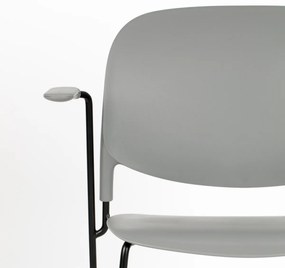 Stapelbare Stoel Met Arm Grijs
