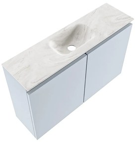 Mondiaz Ture DLux toiletmeubel 80cm clay met wastafel ostra midden met kraangat