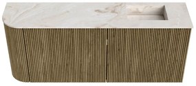 Mondiaz Joya DLux 100cm toiletmeubel ronding links dusk met wastafel faye rechts zonder kraangat frappe