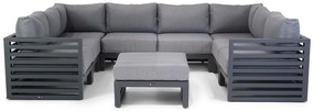 U-Vorm Loungeset 8 personen Aluminium Grijs  Santika Furniture Santika Jaya