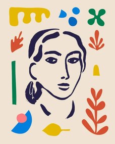 Ilustratie Vector woman art poster. Matisse inspired, MaryliaDesign