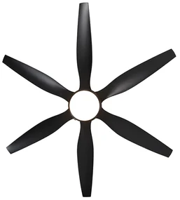Plafondventilator met lamp zwart incl. LED en afstandsbediening - Tak Modern rond Binnenverlichting Lamp