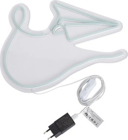 Neon wandlamp blauw incl. LED - Paperplane