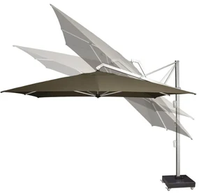 Platinum Icon T1 Zweefparasol - 4x3m. - Faded Black met voet en hoes