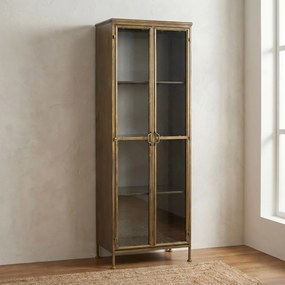 Dutchbone Gertlush Vitrinekast Antiek Messing - 63.5x41.5x184cm.