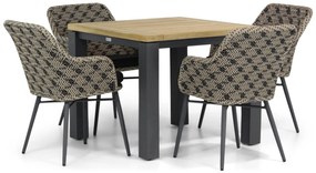 Tuinset 4 personen 90 cm Wicker Zwart Lifestyle Garden Furniture Crossway/Veneto
