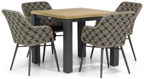 Tuinset 4 personen 90 cm Wicker Zwart Lifestyle Garden Furniture Crossway/Veneto