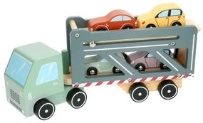 Vrachtwagen met oplegger, hout