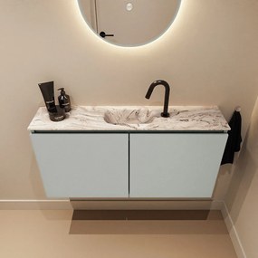 Mondiaz Ture DLux toiletmeubel 100cm greey met wastafel glace midden met kraangat