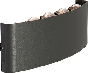 Buiten wandlamp donkergrijs incl. LED 10-lichts IP54 - Silly
