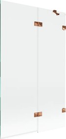 Mexen Lunar douchewand 2-delig rechts 110 x 150 cm, transparant, roze goud - 897-110-100-60-00-P