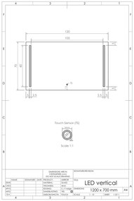 Gliss Design Vertical spiegel met LED-verlichting en verwarming 120x70cm