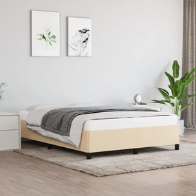 vidaXL Bedframe stof crèmekleurig 140x190 cm