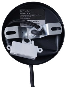 Moderne hanglamp zwart met gouden binnenkant - Loes