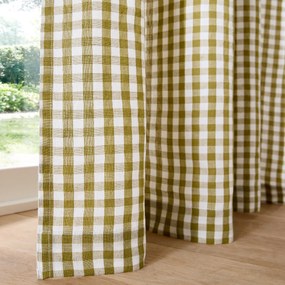 Vichy gordijn van katoen/linnen, oogjes, Cottage