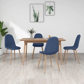 vidaXL Eetkamerstoelen 4 st stof blauw