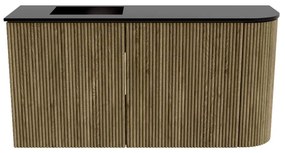 Mondiaz Joya 80cm toiletmeubel ronding rechts dusk met wastafel faye links 1 kraangat urban