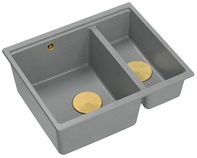 granieten spoelbak Logan 150 Grey Metallic