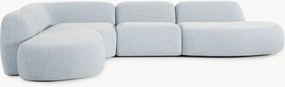 Modulaire bouclé XL hoekbank Wolke met chaise longue