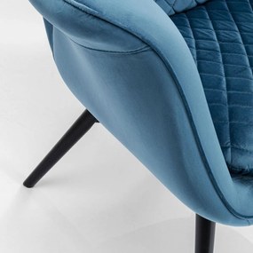 Kare Design Tudor Fluwelen Oor-fauteuil Blauwgroen