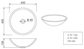 Mueller Mira wastafel solid surface rond 43x13cm