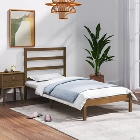 vidaXL Bedframe massief hout honingbruin 90x190 cm 3FT Single