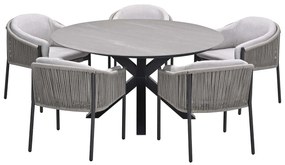 Garden Impressions Delvin tuinset 6-delig - Duuk tuintafel Ø150 cm