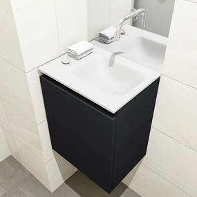 Mondiaz Olan 40cm toiletmeubel urban met wastafel talc rechts geen kraangat