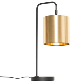 Moderne tafellamp zwart met goud - Lofty Modern E27 Binnenverlichting Lamp