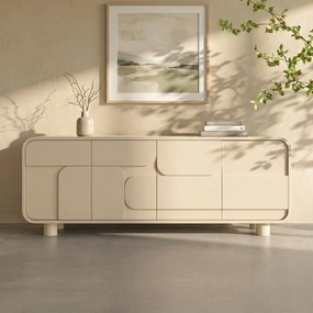 Beige Dressoir Organisch 210 Cm - 210x40x80cm.