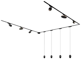 LED Railsysteem met 10 lampen zwart 1-fase - Magnetic Eggy Puk Modern Binnenverlichting Lamp