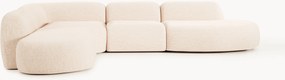 Modulaire bouclé XL hoekbank Wolke met chaise longue