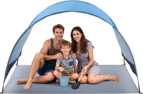 VEVOR strandtent/zonnescherm voor 3 personen, UPF 50+ bescherming, draagbare strandtent met draagtas en haringen, lichtgewicht compacte strandparasol voor kamperen, vissen, picknicken, zonnebaden