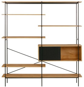 Eiken Boekenkast Met Opbergruimte - 173x27x188cm.