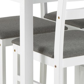 TORINO eetset + 4 stoelen Wit/Lichtgrijs (Sawana 21 stof) - HOUTEN SET VOOR KEUKEN/EETKAMER