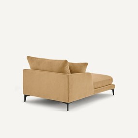 Longchair in stone-kleurig fluweel, MODERNISTE, ontwerp van Emmanuel Gallina