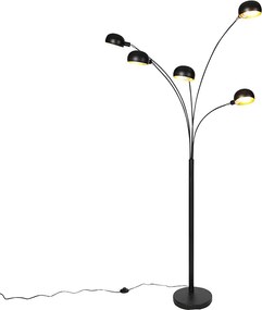 Smart vloerlamp zwart 5-lichts incl. Wifi B35 - Sixties