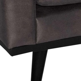 Loungebank Odissi chaise longue rechts - leer Kentucky antraciet 01 - 2,58 x 1,60 mtr breed