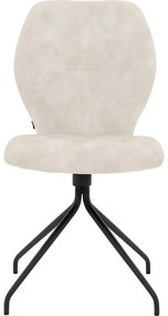 Goossens Eetkamerstoel Hera wit velvet stof leuning, modern design
