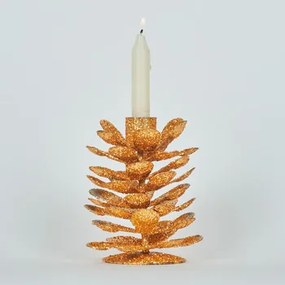 Kerst decoraties Wit Bizzotto  P.CANDELA 1P PINEAL ORO H10