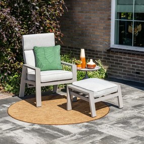 Garden Impressions Lora loungestoelen taupe - Lucas bijzettafel Ø50 cm